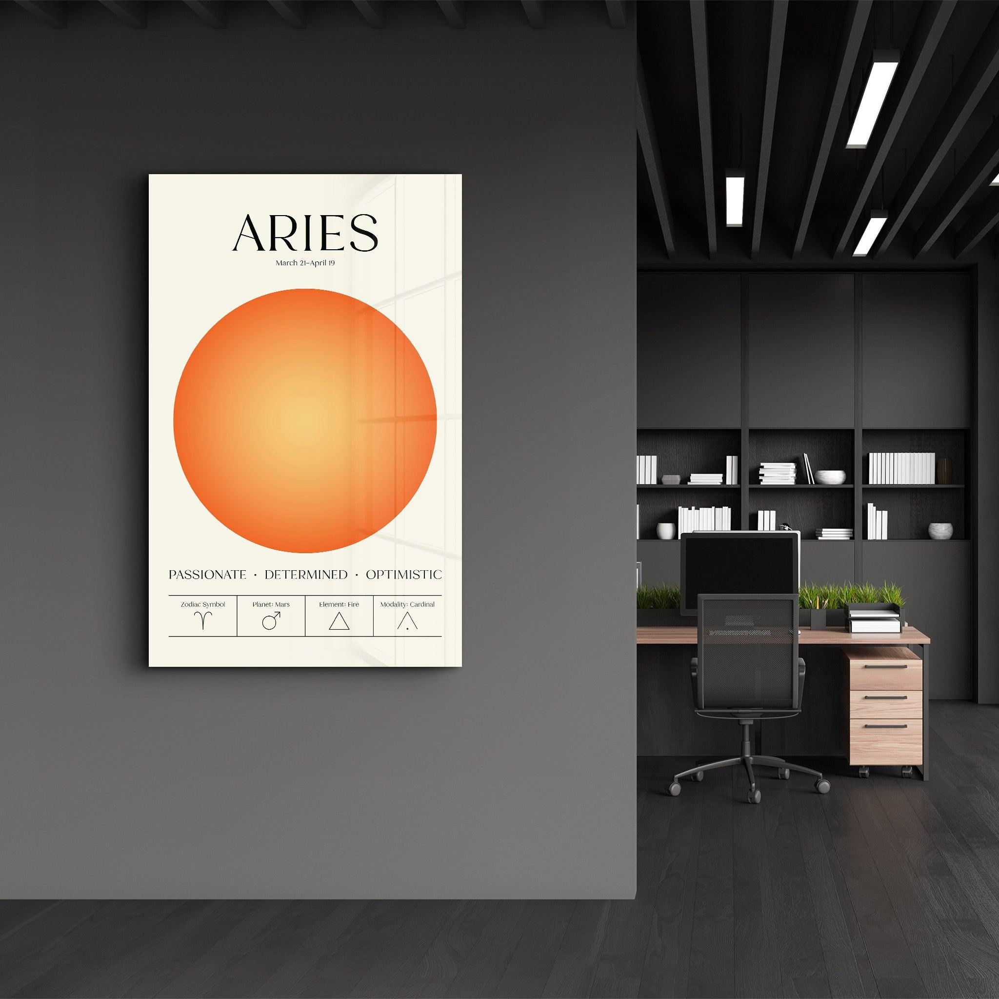 Aries - Aura Collection | Zodiac Glass Wall Art - ArtDesigna Glass Printing Wall Art