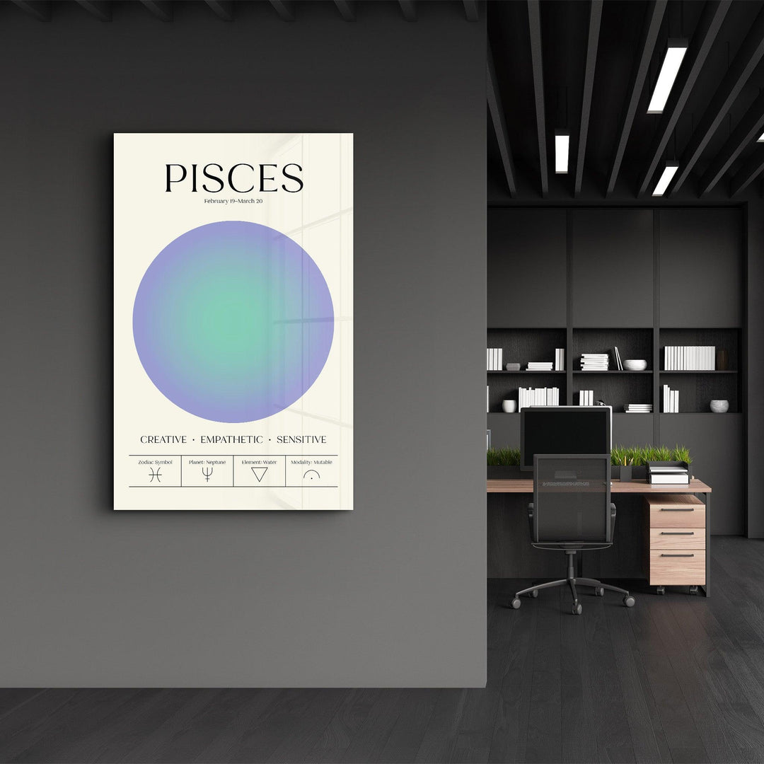 Pisces - Aura Collection | Zodiac Glass Wall Art