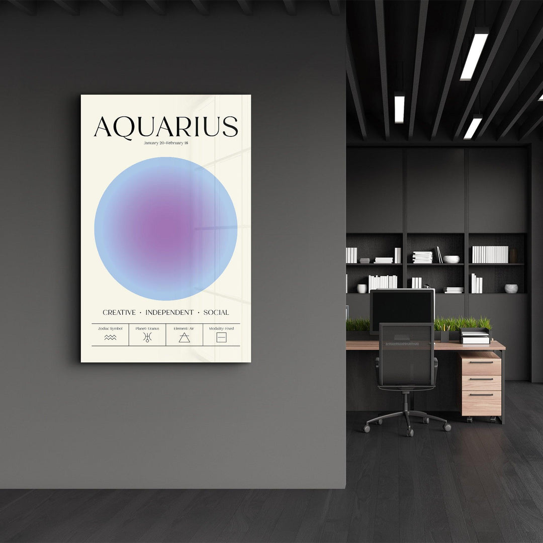 Aquarius - Aura Collection | Zodiac Glass Wall Art