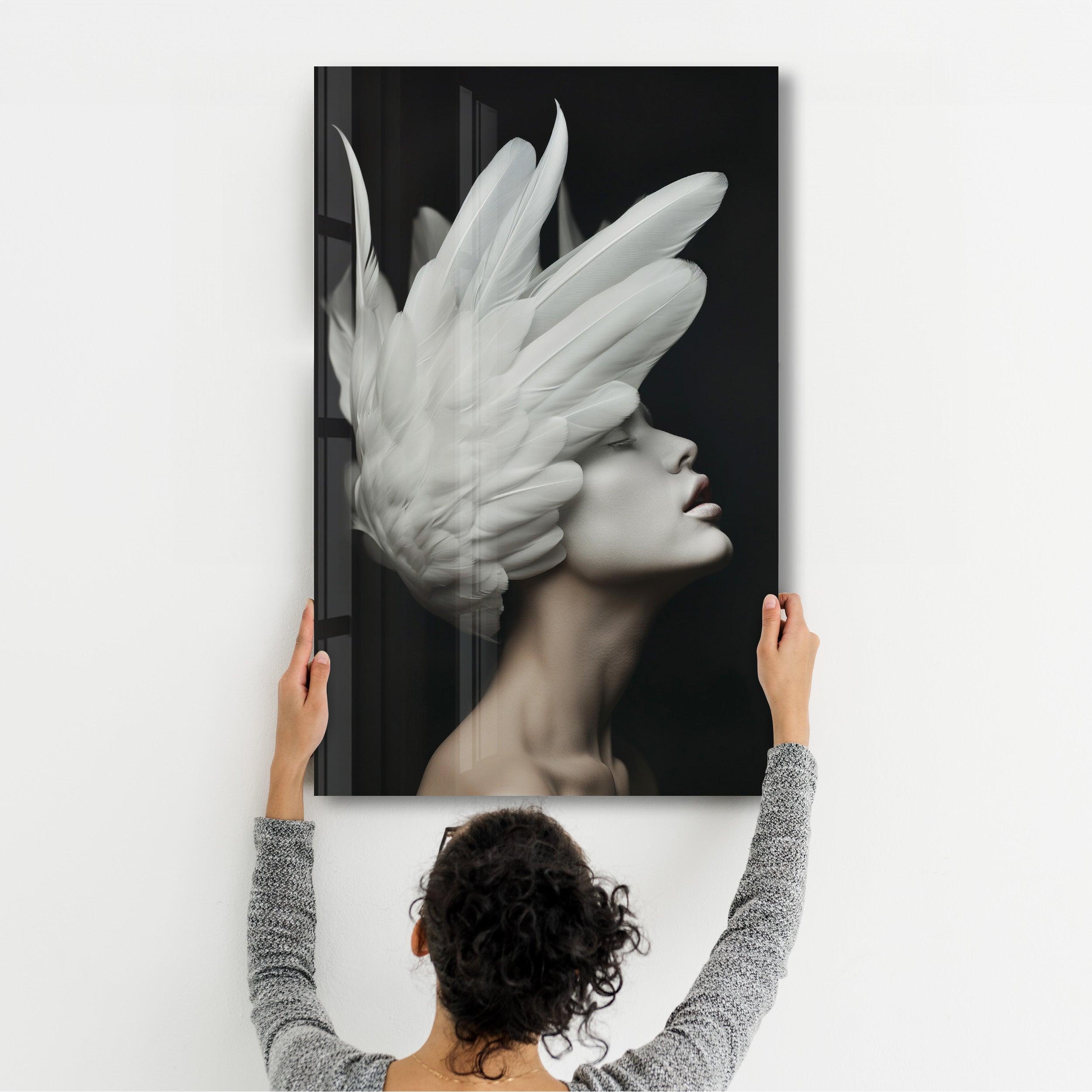 Angel Head - Contemporary Glass Wall Art - ArtDesigna Glass Printing Wall Art