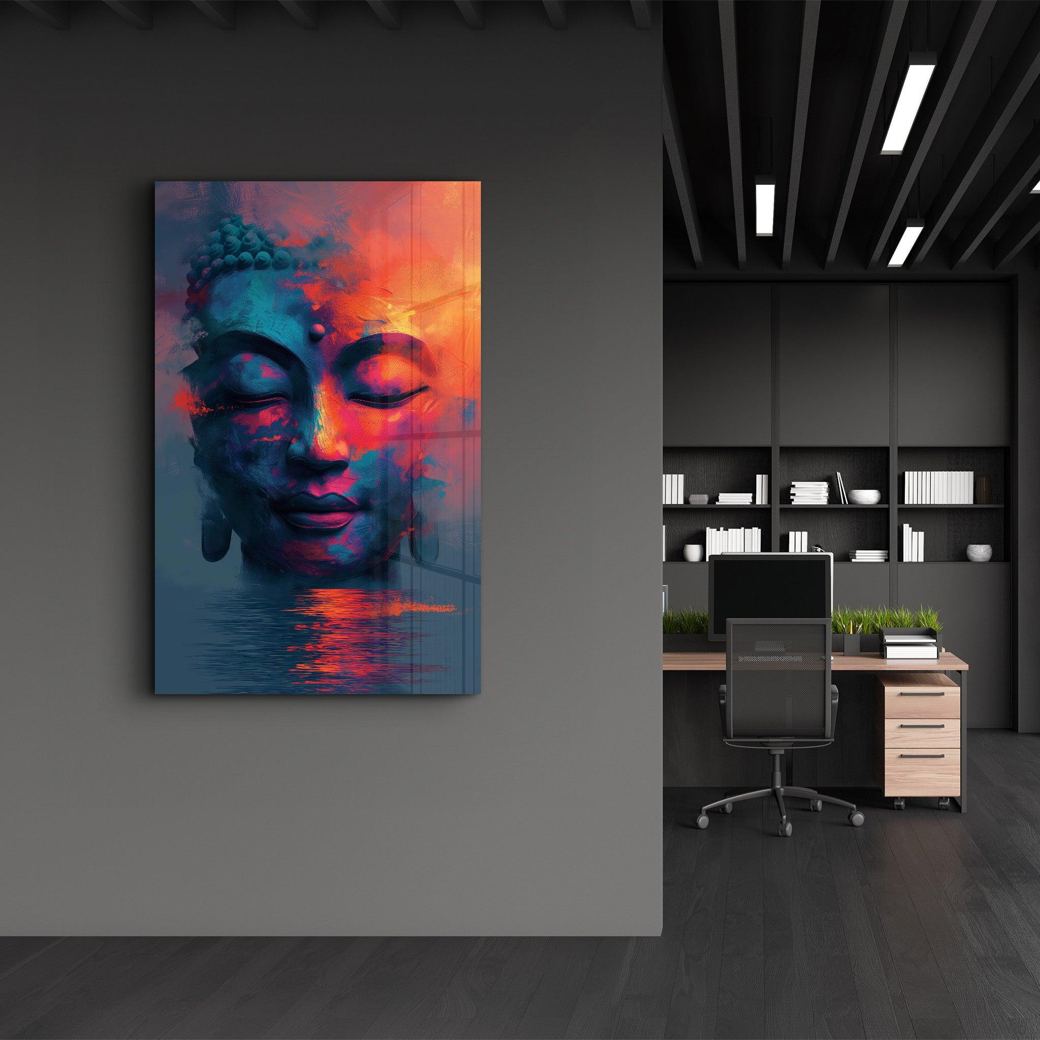 Buddha Oil Painting Style | Designers Collection Glass Wall Art - ArtDesigna Glass Printing Wall Art