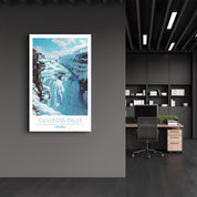 Gullfoss Iceland-Travel Posters | Glass Wall Art - ArtDesigna Glass Printing Wall Art