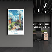 Birmingham England-Travel Posters | Glass Wall Art - ArtDesigna Glass Printing Wall Art