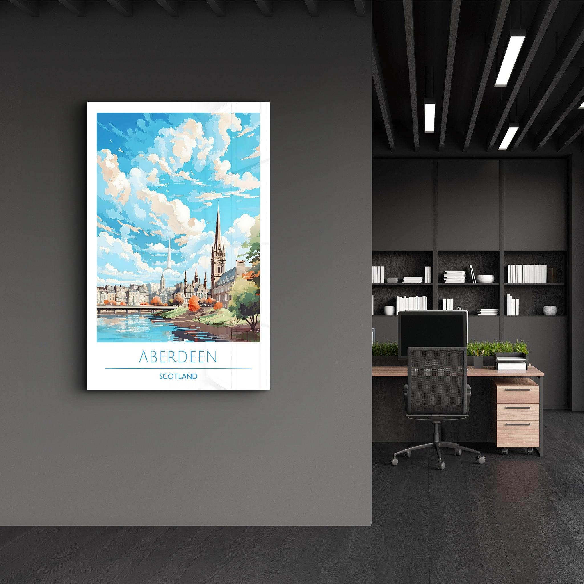 Aberdeen Scotland-Travel Posters | Glass Wall Art - ArtDesigna Glass Printing Wall Art