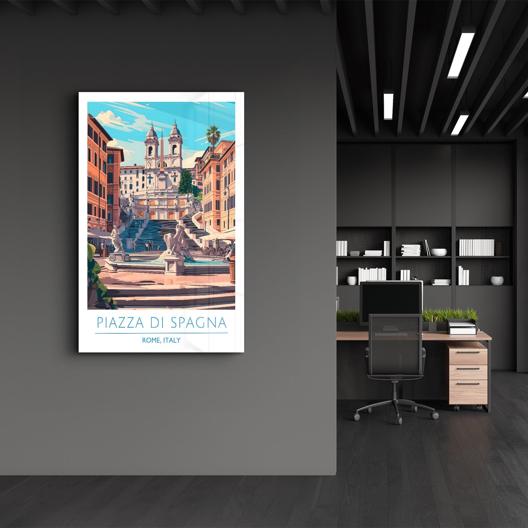 Piazza Di Spagna-Rome Italy-Travel Posters | Glass Wall Art - ArtDesigna Glass Printing Wall Art