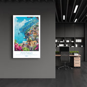 Positano Italy-Travel Posters | Glass Wall Art - ArtDesigna Glass Printing Wall Art