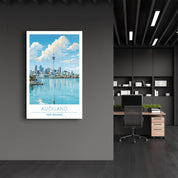 Auckland New Zealand-Travel Posters | Glass Wall Art - ArtDesigna Glass Printing Wall Art