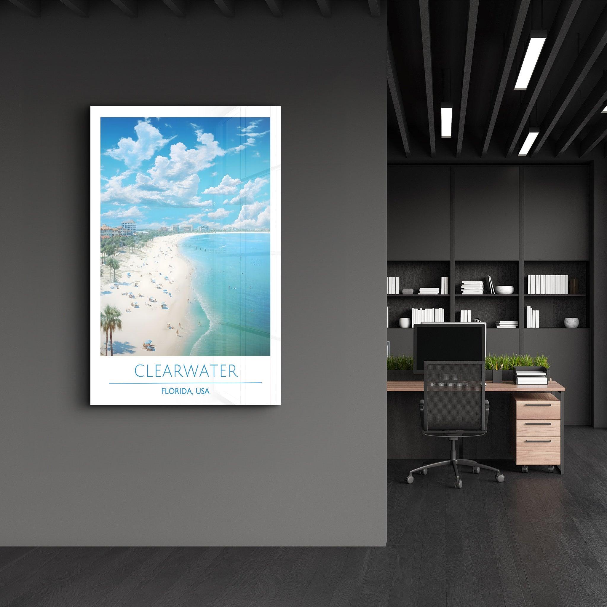 Clearwater-Florida USA-Travel Posters | Glass Wall Art - ArtDesigna Glass Printing Wall Art