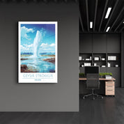 Geysir Strokkur Iceland-Travel Posters | Glass Wall Art - ArtDesigna Glass Printing Wall Art