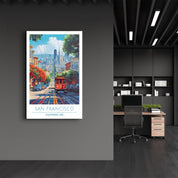 San Francisco-California USA-Travel Posters | Glass Wall Art - ArtDesigna Glass Printing Wall Art