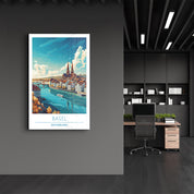 Basel Switzerland-Travel Posters | Glass Wall Art - ArtDesigna Glass Printing Wall Art