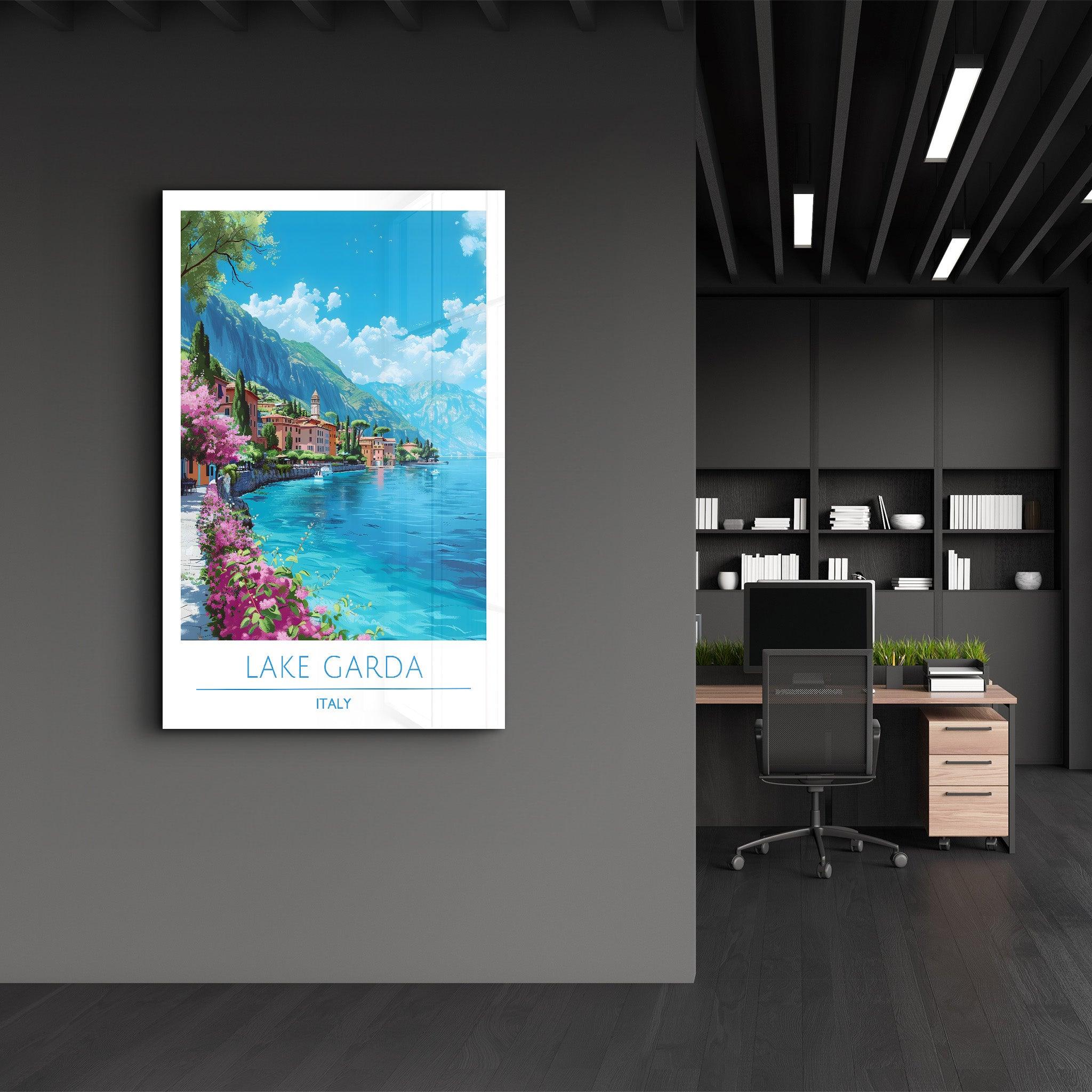 Lake Garda Italy-Travel Posters | Glass Wall Art - ArtDesigna Glass Printing Wall Art