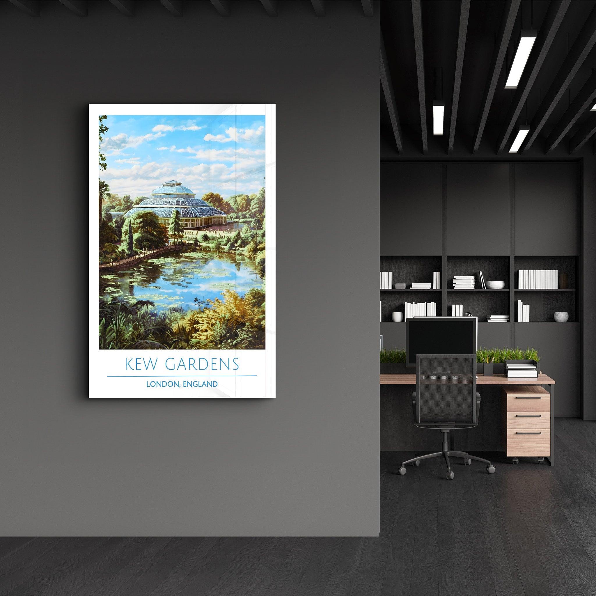 Kew Gardens-London England-Travel Posters | Glass Wall Art - ArtDesigna Glass Printing Wall Art