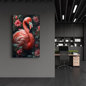 Beautiful Flamingo - Glass Wall Art - Artdesigna