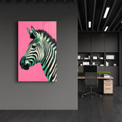 Zebra Pink - Glass Wall Art