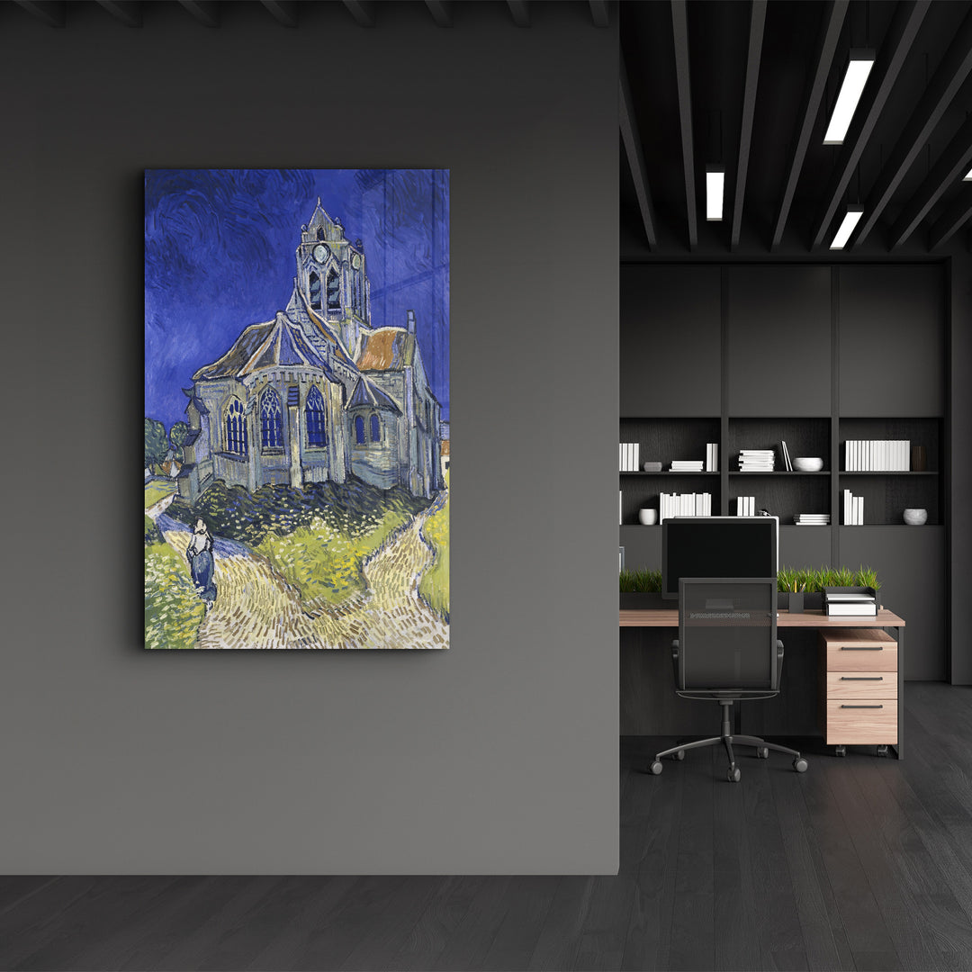 ・"Vincent van Gogh's The Church at Auvers (1890)"・Glass Wall Art - ArtDesigna Glass Printing Wall Art