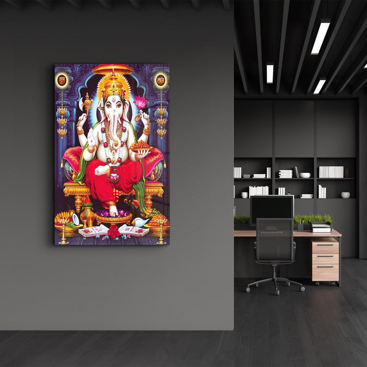 ・"Lord Ganesh"・Glass Wall Art - ArtDesigna Glass Printing Wall Art