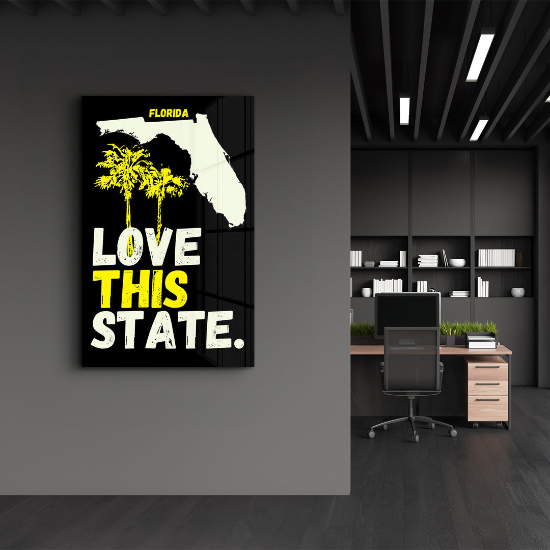 Love This State Florida | Glass Wall Art
