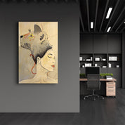 Lady Abstract - Hand-drawn Image | Glass Wall Art - ArtDesigna Glass Printing Wall Art
