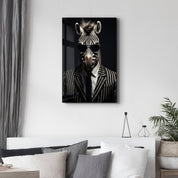 Zebra in Suit・Designers Collection Glass Wall Art - ArtDesigna Glass Printing Wall Art