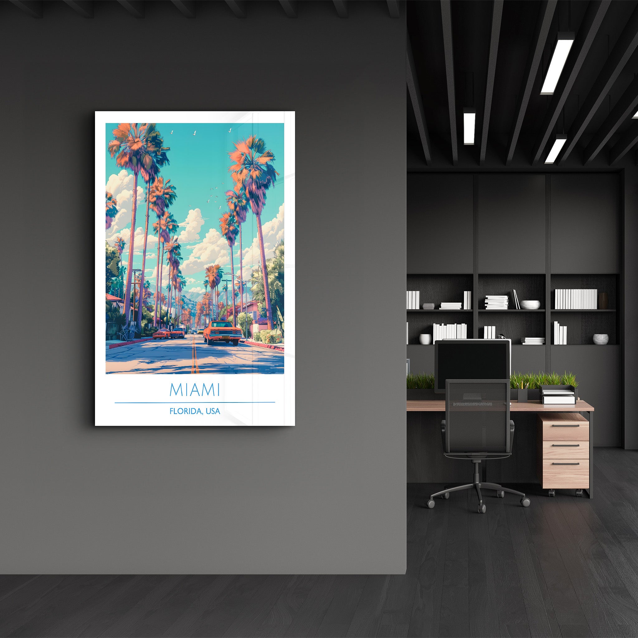 Miami-Florida-USA-Travel Posters | Glass Wall Art