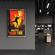 Unleash Your Fire - Motivational Glass Wall Art