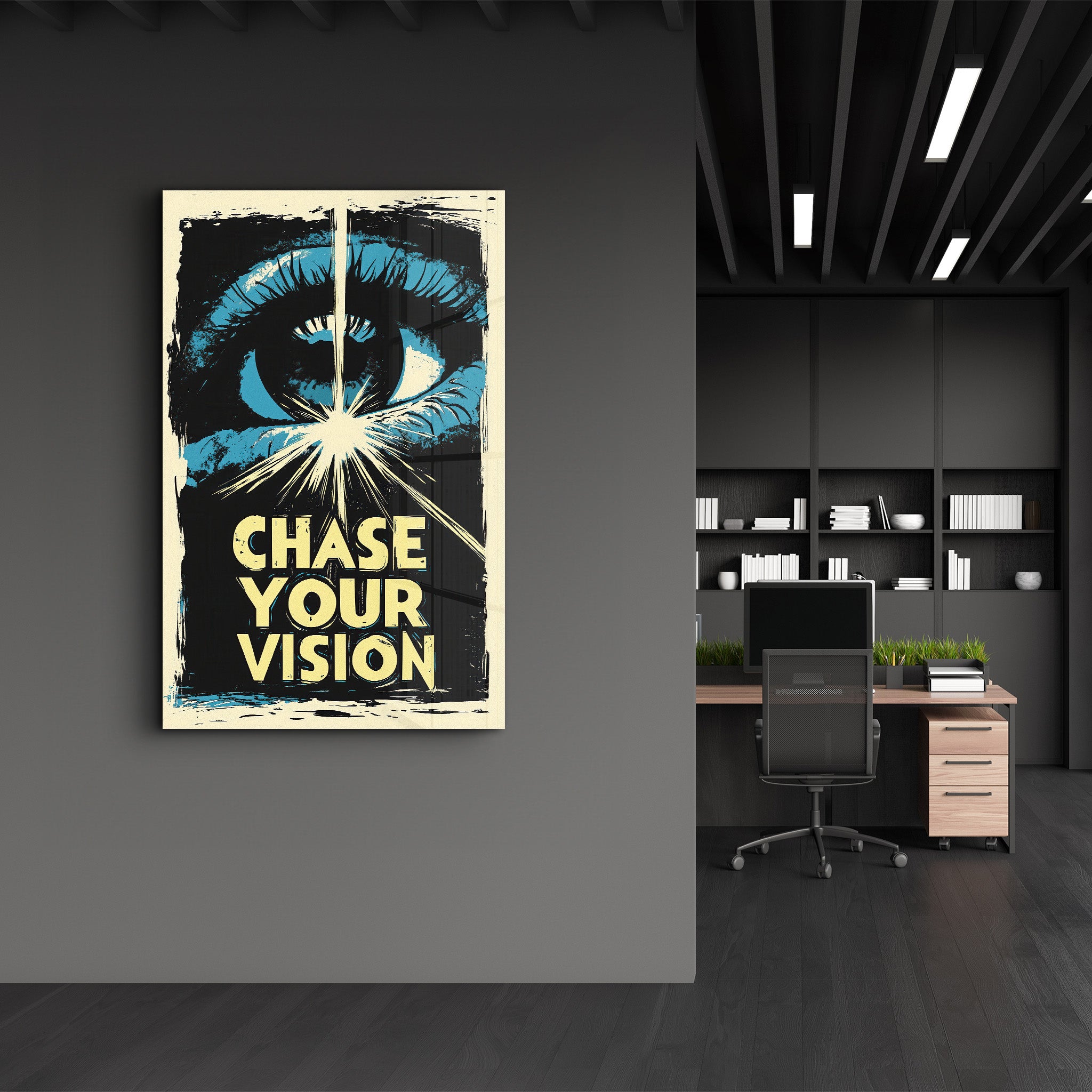 Chase Your Vision 2 - Motivational Glass Wall Art