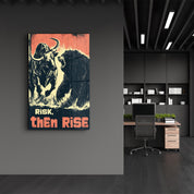 Risk, Then Rise - Motivational Glass Wall Art