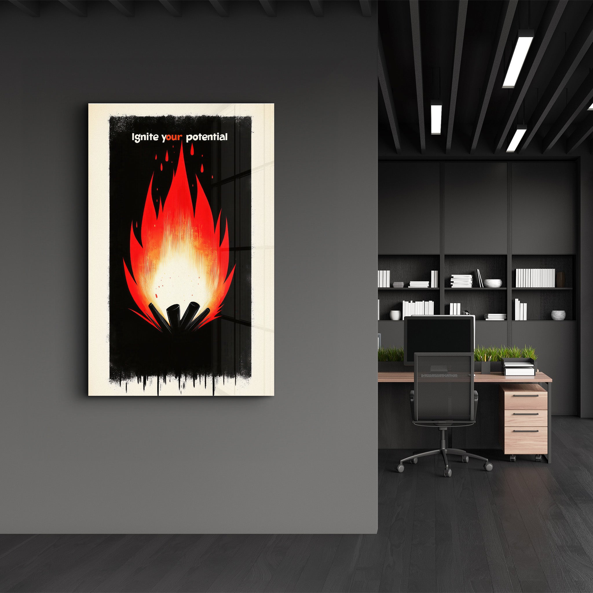 Ignite Your Potential - Motivational Glass Wall Art