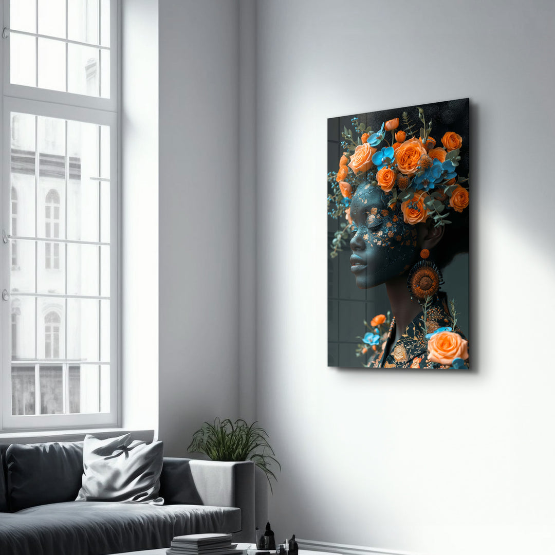 Orange Roses - Glass Wall Art