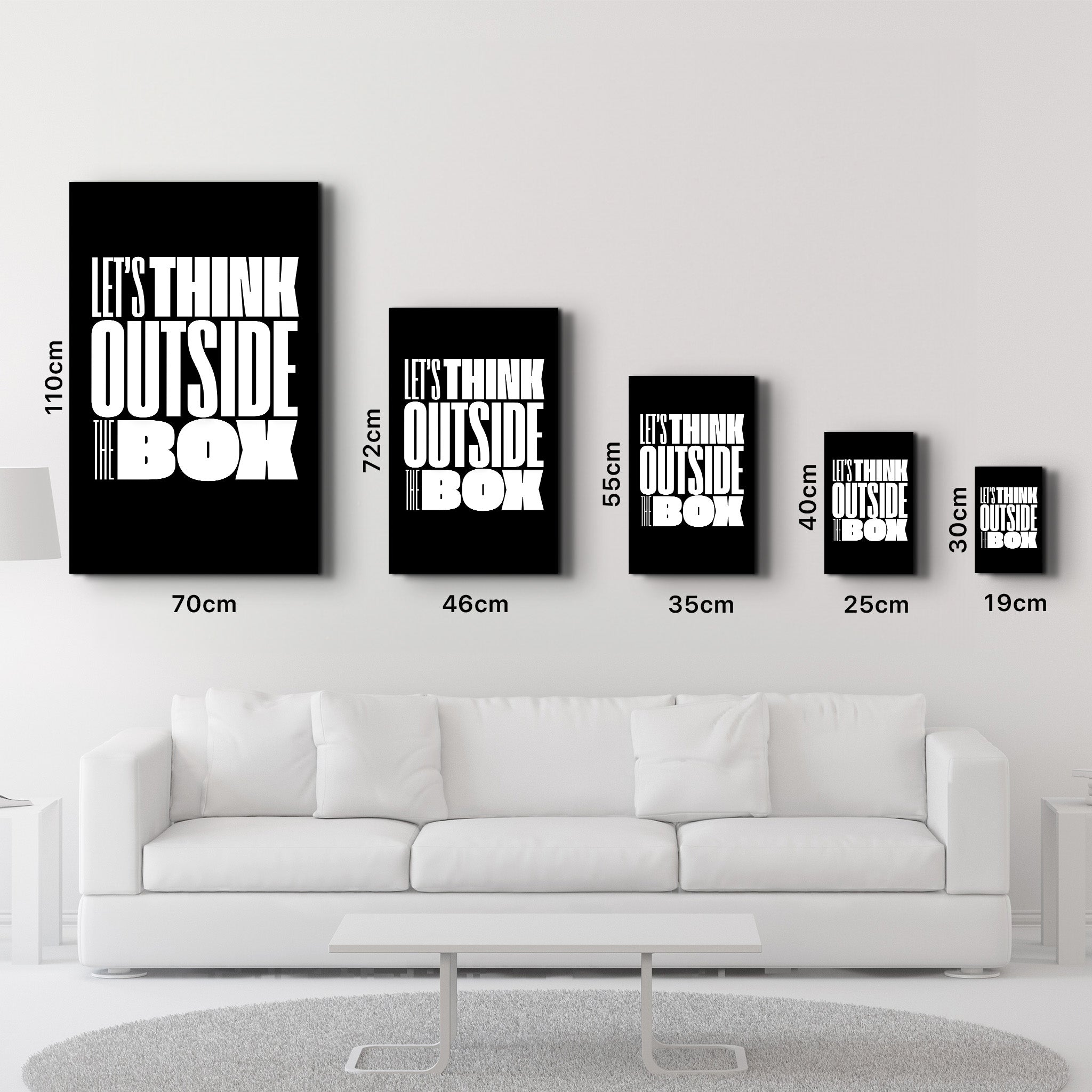 Think Outside the Box | Motivational Glass Wall Art - Artdesigna