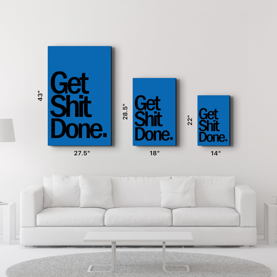 Get It Done Blue | Designers Collection Glass Wall Art