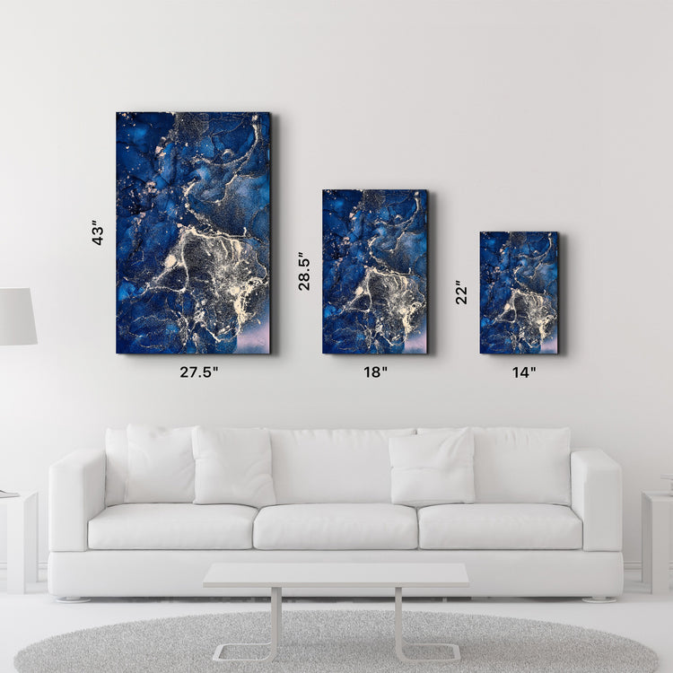 ・"Dark Blue Wave Pattern"・Glass Wall Art - ArtDesigna Glass Printing Wall Art