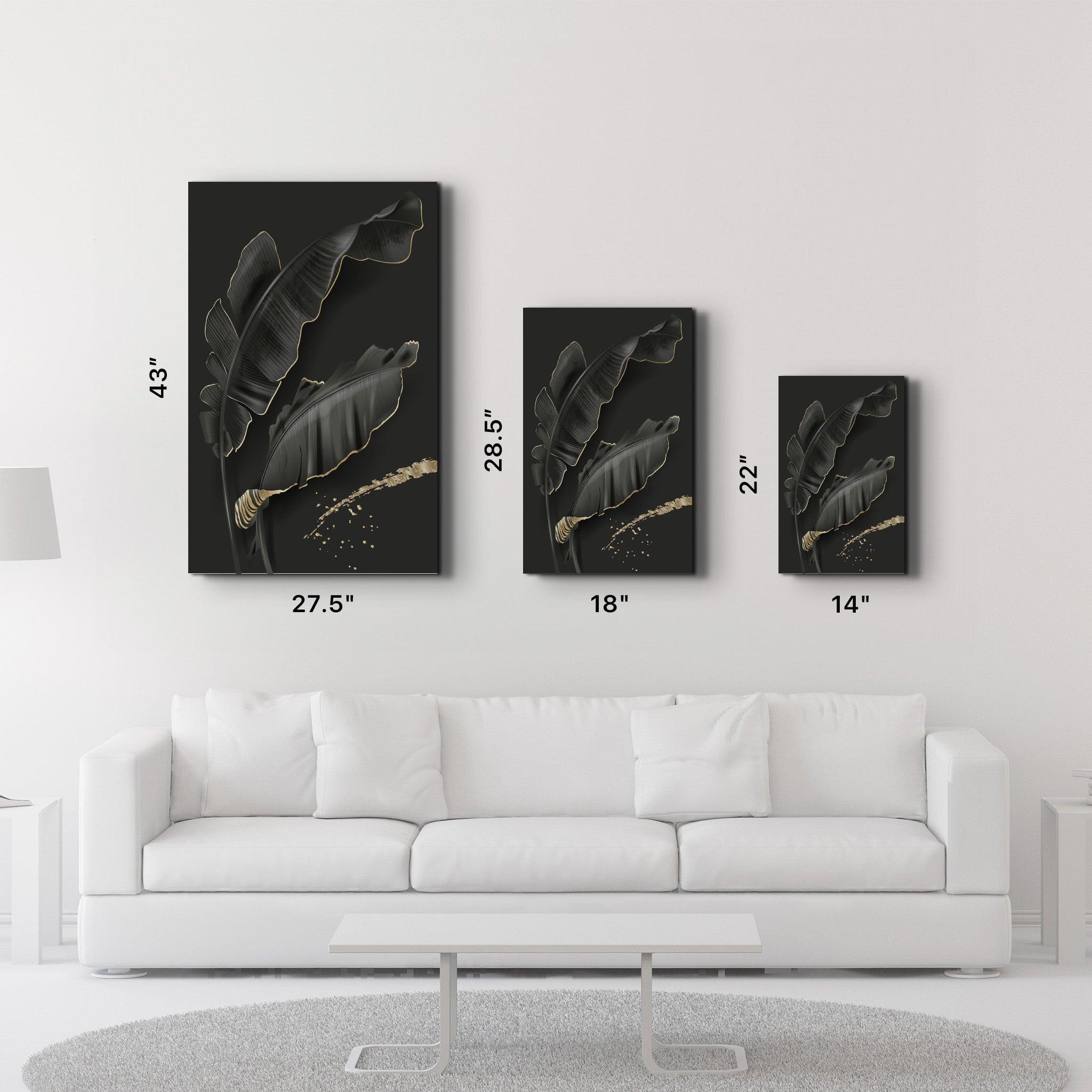 Black and Gold Feather | Glass Wall Art - ArtDesigna Glass Printing Wall Art