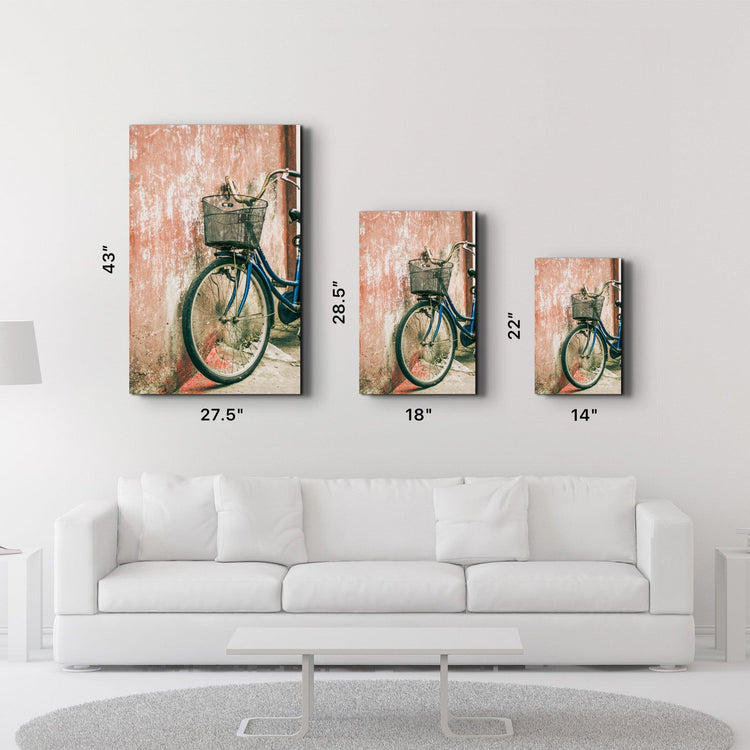 ・"Bicycle with Basket"・Glass Wall Art - ArtDesigna Glass Printing Wall Art