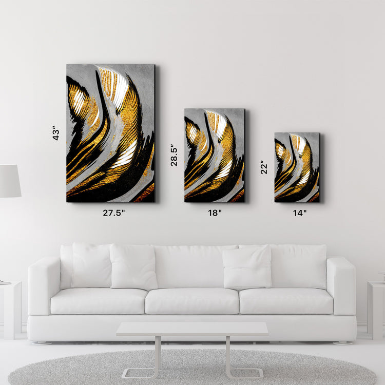 ・"Golden Abstract 2"・Glass Wall Art - ArtDesigna Glass Printing Wall Art