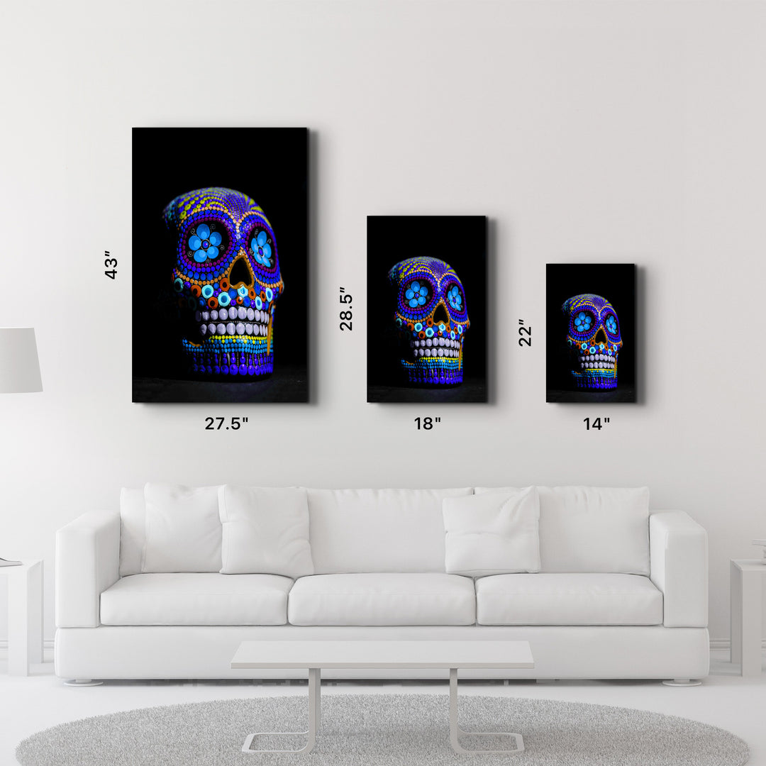 ・"Sugar Skull -Mexican Skull V2"・Designers Collection Glass Wall Art - ArtDesigna Glass Printing Wall Art