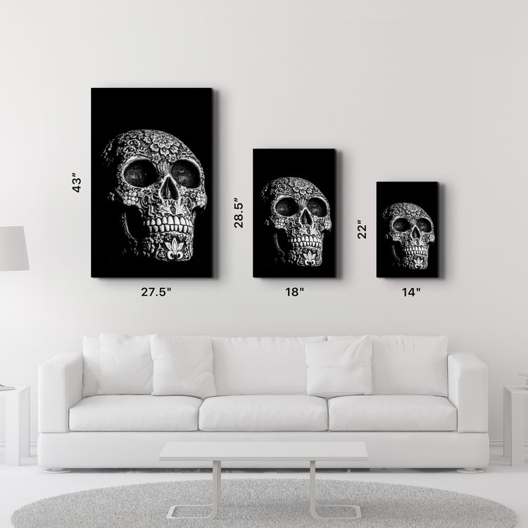 Grey Skull Glass Wall Art - ArtDesigna Glass Printing Wall Art