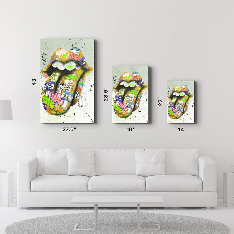 ・"Tongue - Mustard"・Designer's Collection Glass Wall Art - ArtDesigna Glass Printing Wall Art