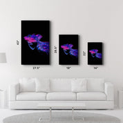 Iguana Blue Purple | Designer's Collection Glass Wall Art - Artdesigna