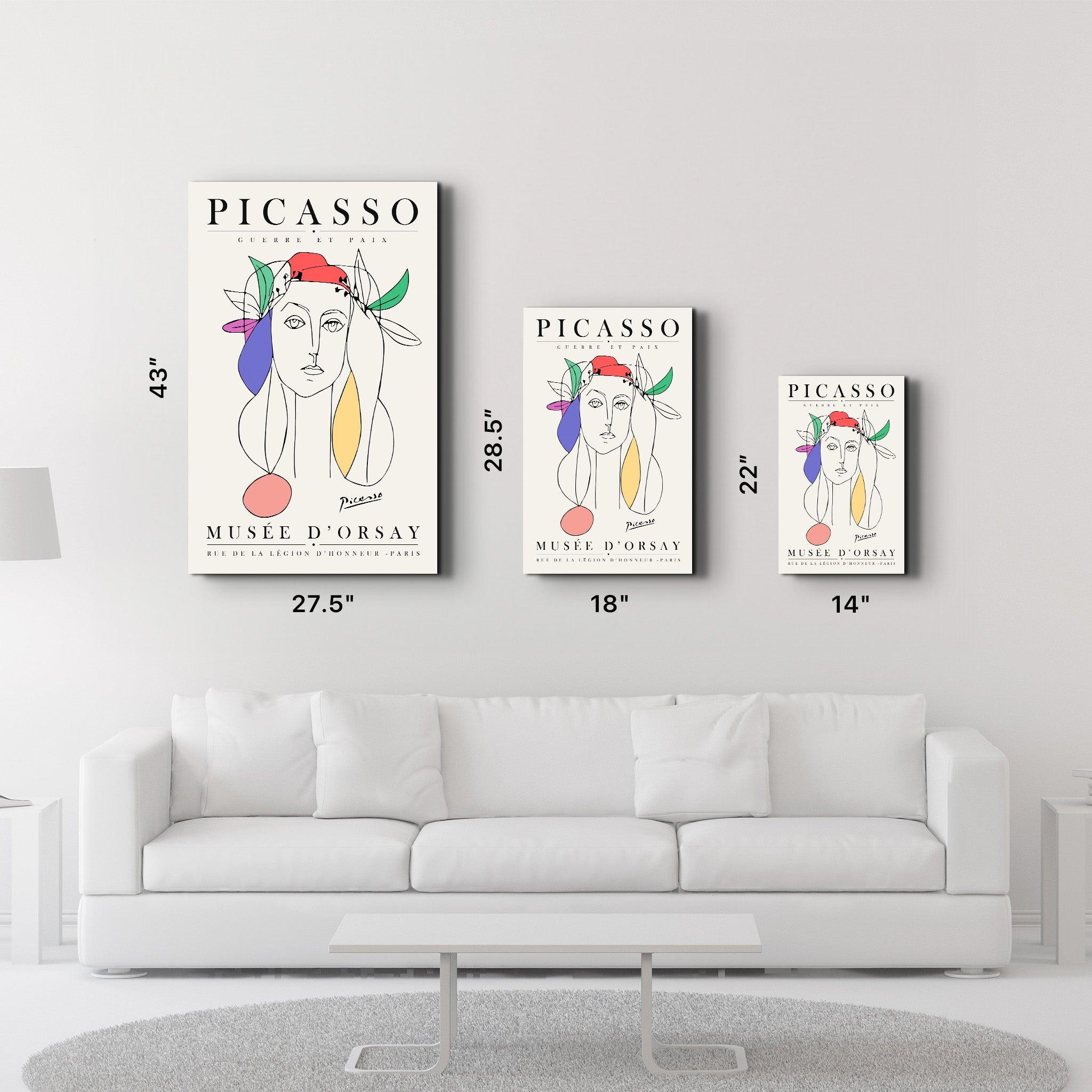 Pablo Picasso - Guerre Et Paix | Gallery Print Collection Glass Wall Art - ArtDesigna Glass Printing Wall Art