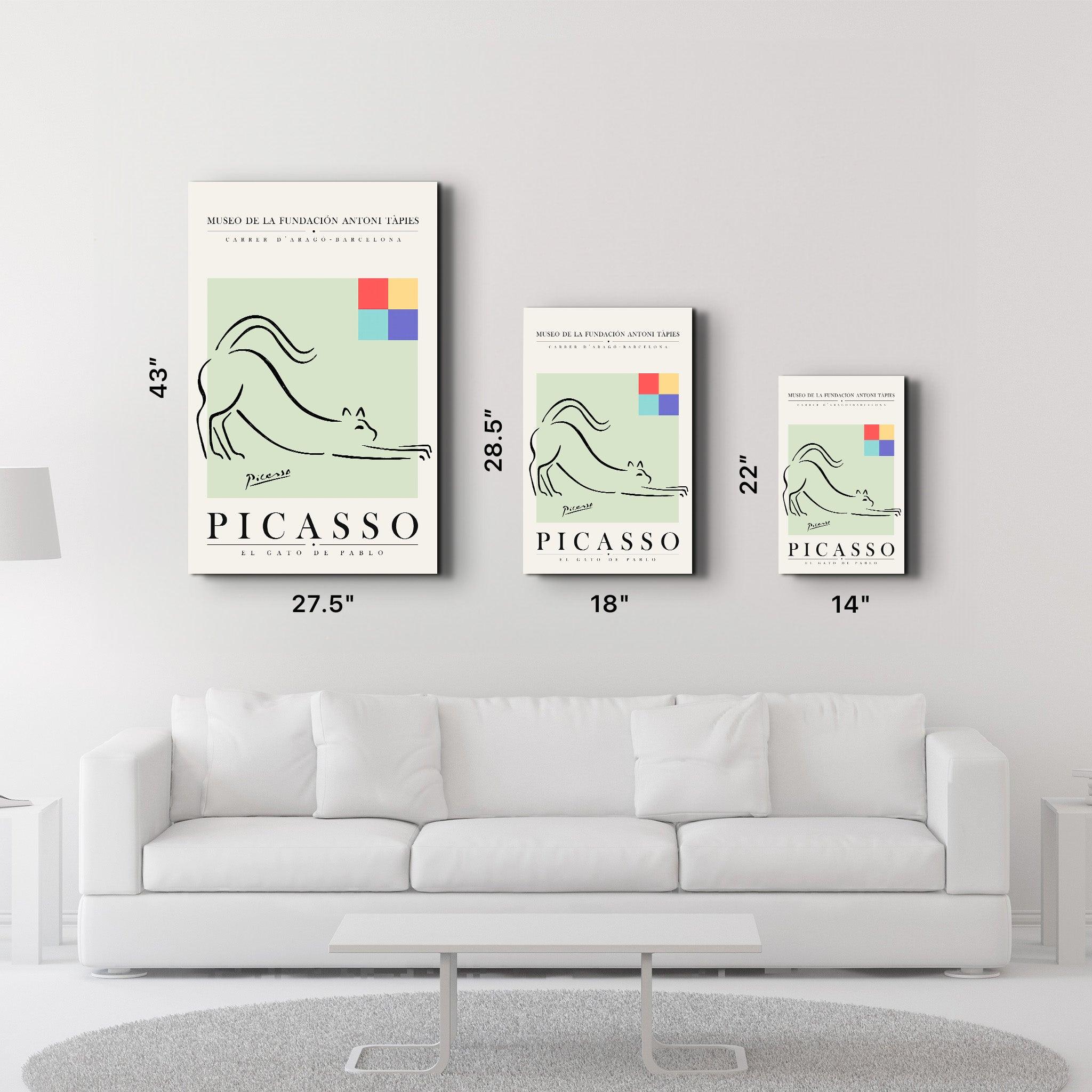 Pablo Picasso - El Gato De Pablo | Gallery Print Collection Glass Wall Art - ArtDesigna Glass Printing Wall Art