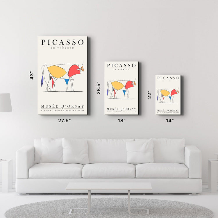 ・"Pablo Picasso - Le Taureau"・Gallery Print Collection Glass Wall Art - ArtDesigna Glass Printing Wall Art