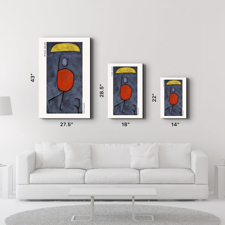 ・"Paul Klee - With Umbrella"・Gallery Print Collection Glass Wall Art - ArtDesigna Glass Printing Wall Art
