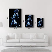 Steel Robot Girl in Blue | Designer's Collection Glass Wall Art - ArtDesigna Glass Printing Wall Art
