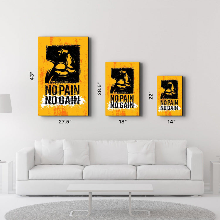 ・"No Pain No Gain"・Motivational Glass Wall Art - ArtDesigna Glass Printing Wall Art