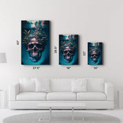 Skull in the Secret Sea | Secret World Collection Glass Wall Art - ArtDesigna Glass Printing Wall Art