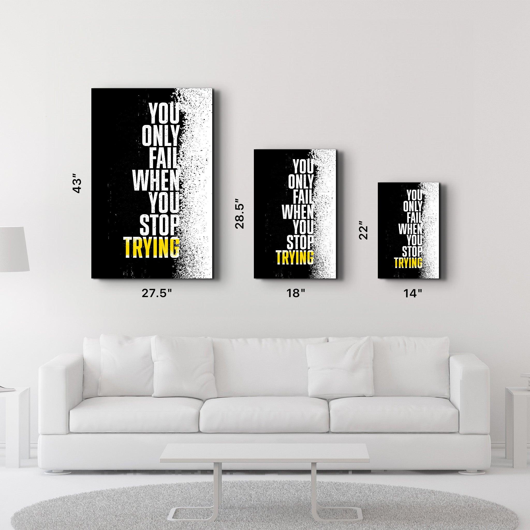 Don't Stop Trying | Designer's Collection Glass Wall Art - Artdesigna