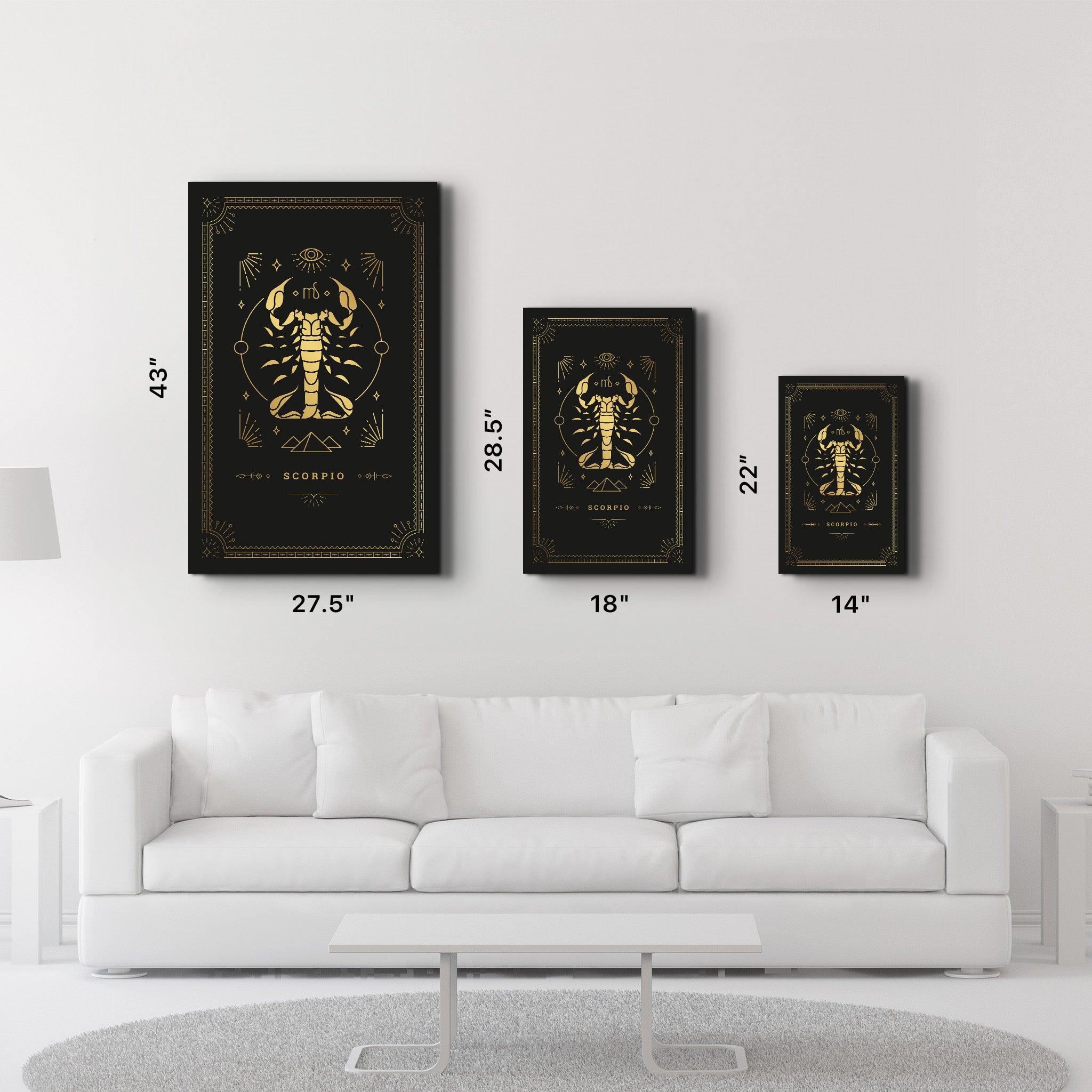 SCORPIO | Black Zodiac Collection Glass Wall Art - ArtDesigna Glass Printing Wall Art