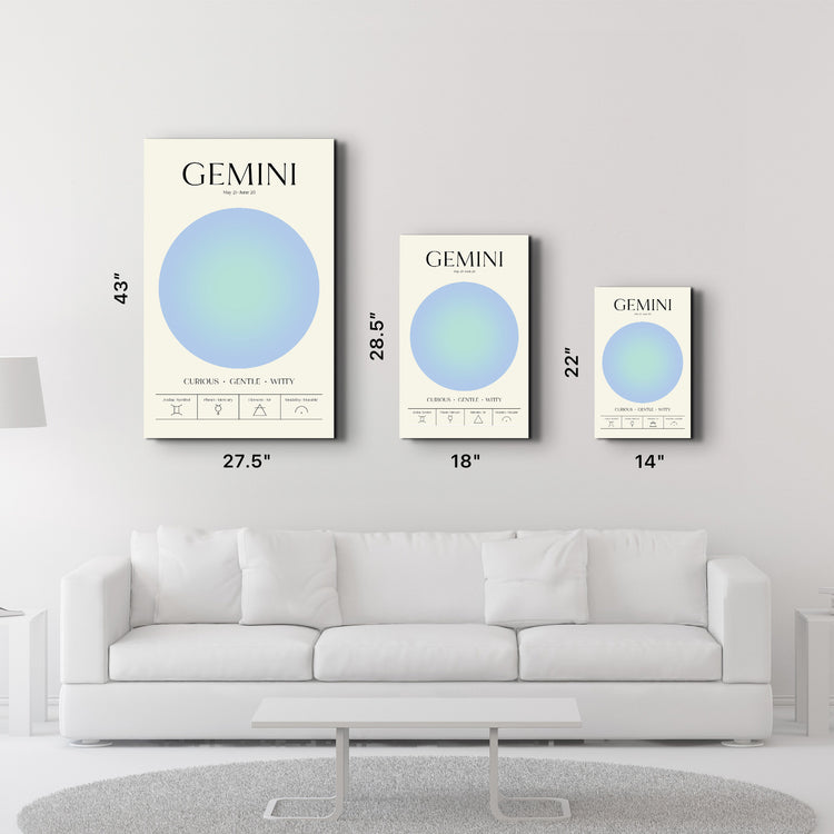 ."Gemini - Aura Collection". Zodiac Glass Wall Art - ArtDesigna Glass Printing Wall Art